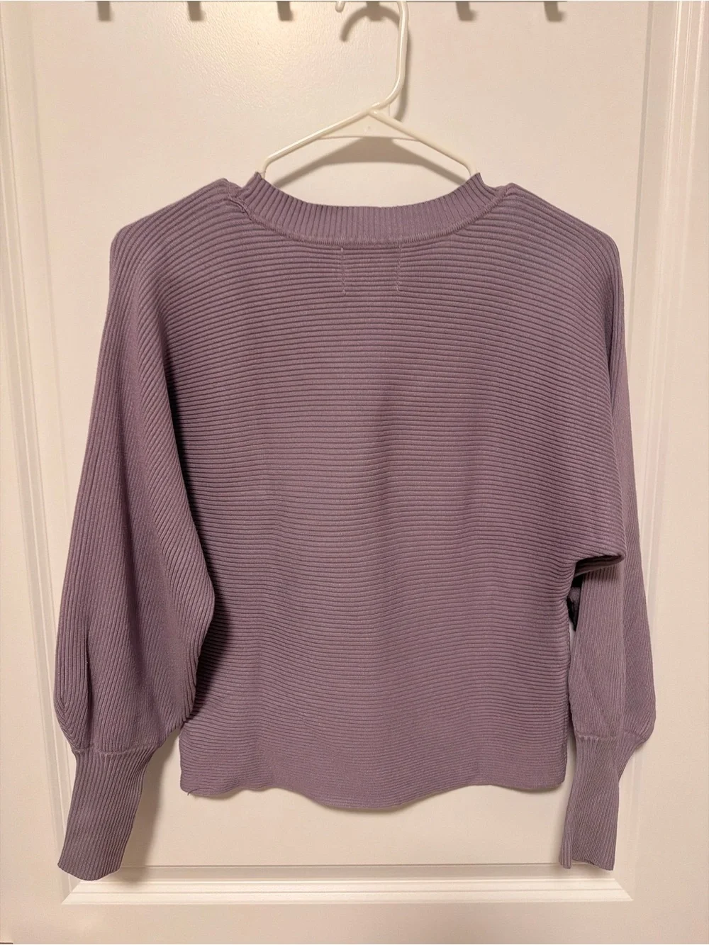 Pink Rose Lavender Ribbed Crewneck Sweater